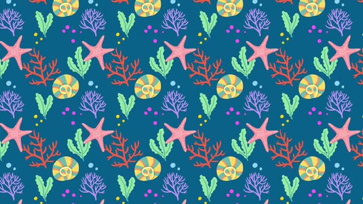 Animação Gráfica de padrão de coral desenhado à mão