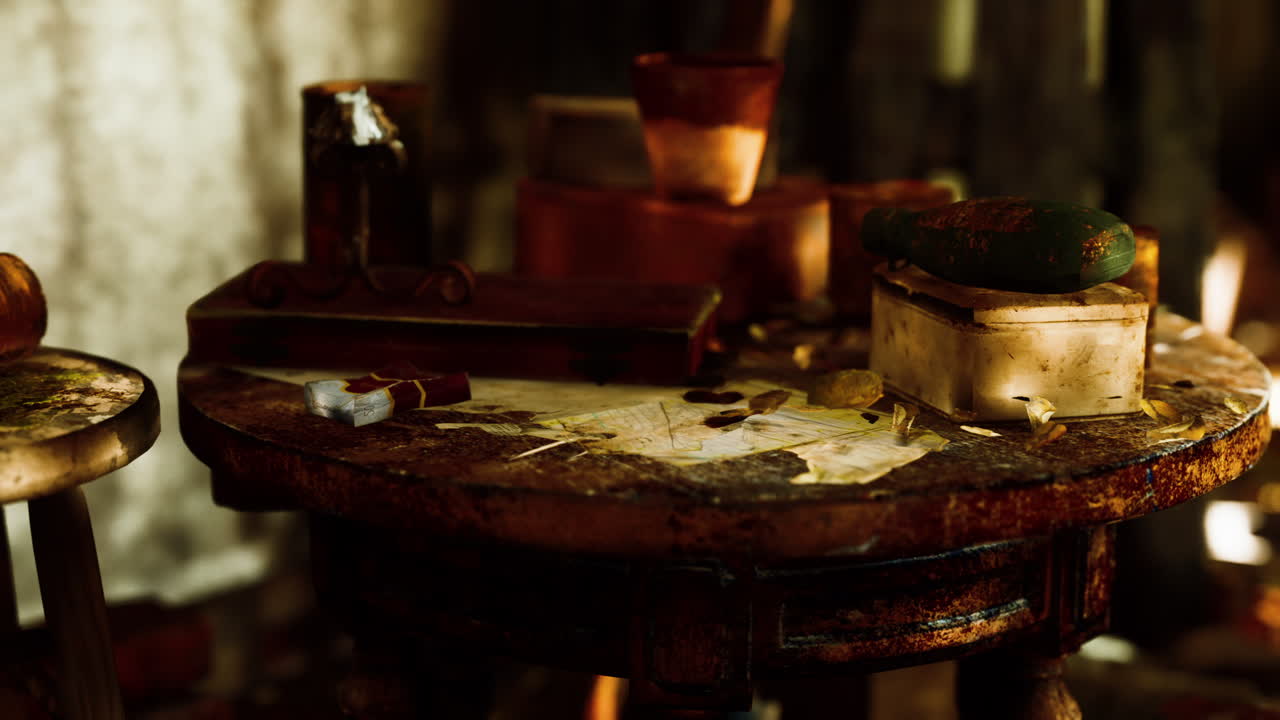 폐허가 된 버려진 식물로 뒤 ⁇ 인 내부