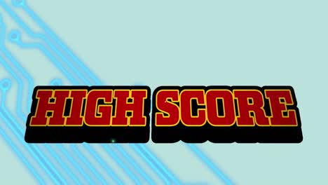 Animation-of-high-score-text-on-white-background