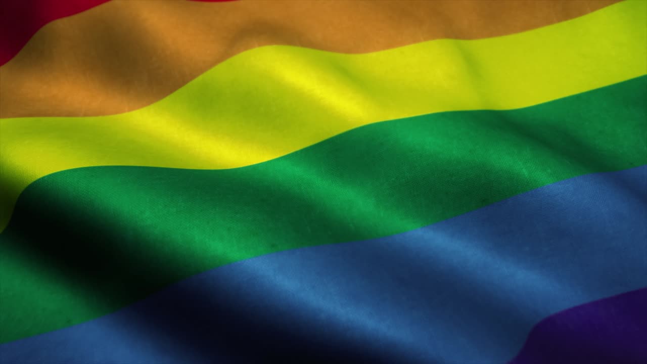 la bandera del arco iris, la bandera del orgullo lgbt o la bandera del orgull gay agitando el viento