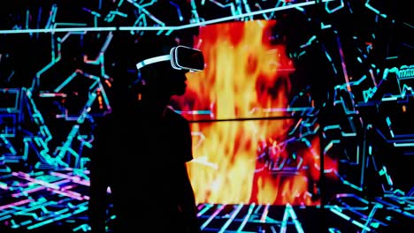 person experiencing virtual reality experience