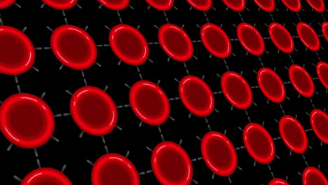 animation of red blood cells over black background