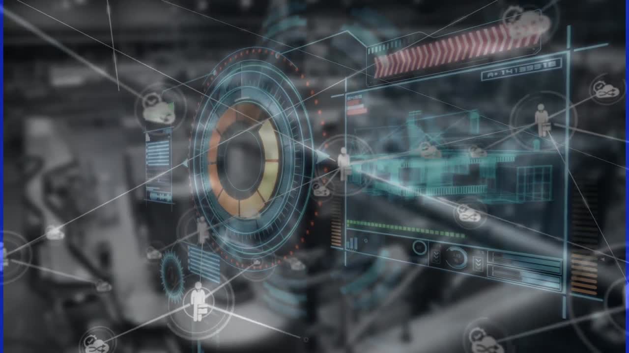 animación del procesamiento de datos sobre el almacén