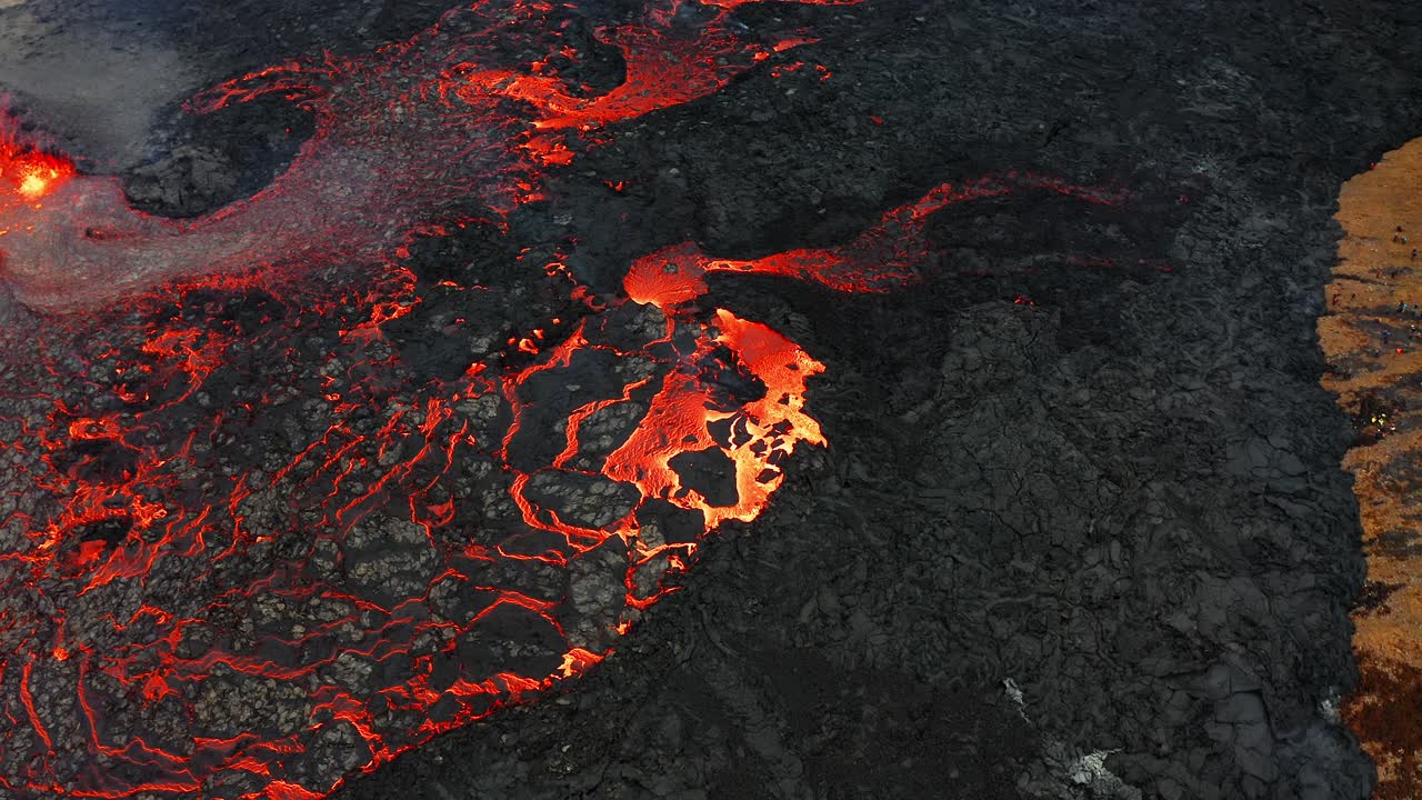 Active vulcano erupting lava and magma in Iceland