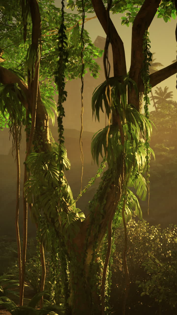 escena de la jungla tropical