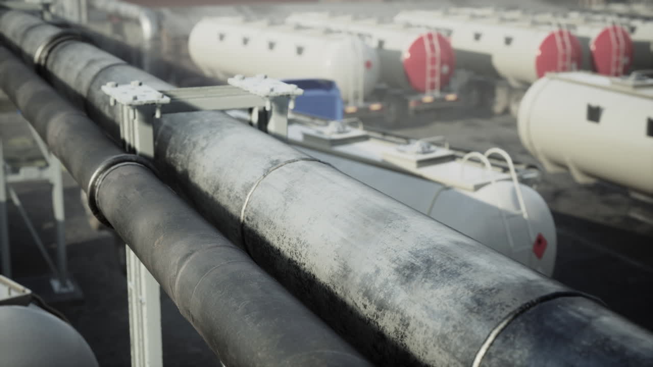 tanque de almacenamiento de combustible y camión a granel