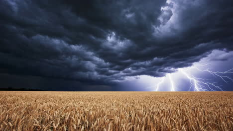 stormy wheat field