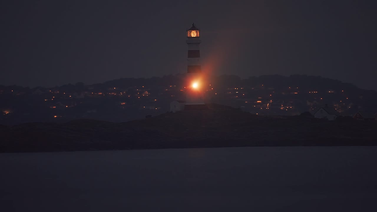 Oksoy lighthouse on the island near the Norwegian coast