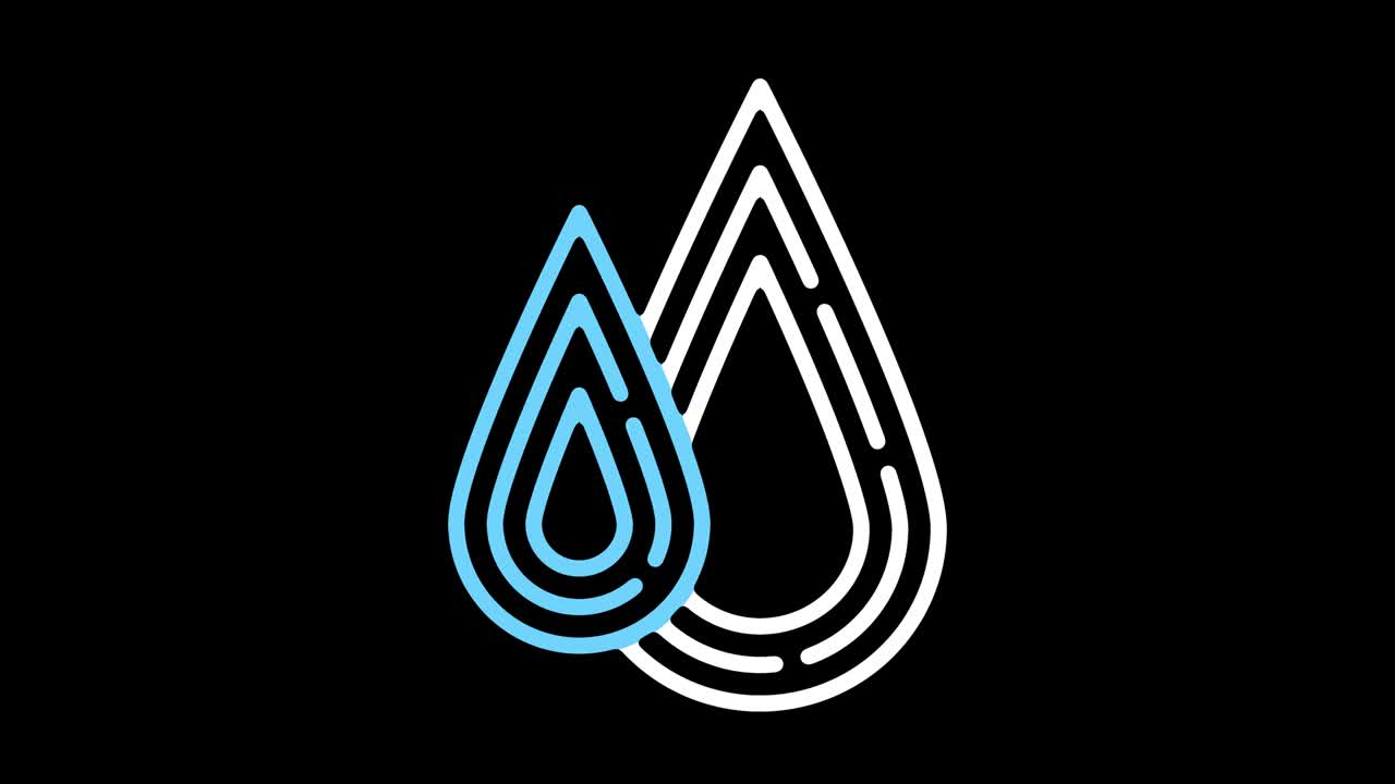 animación del icono de línea de recursos naturales con alfa