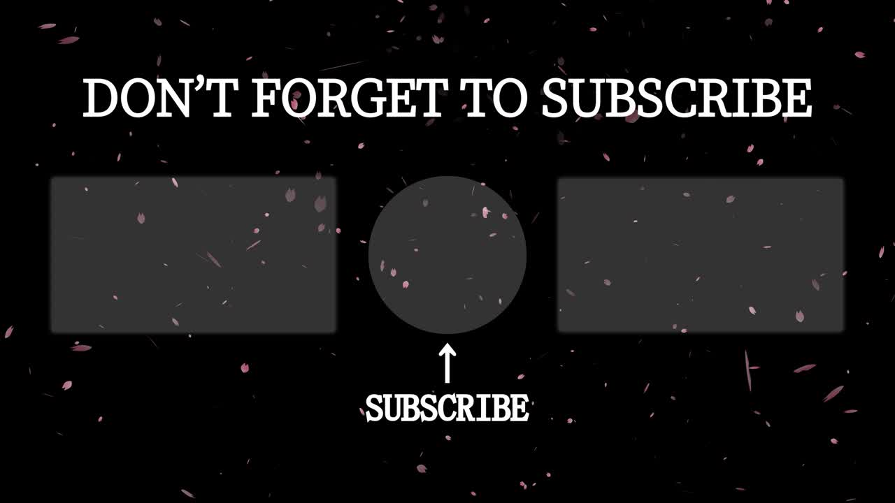 체리 꽃 잎자루 입자 끝 카드 끝 화면 모션 그래픽