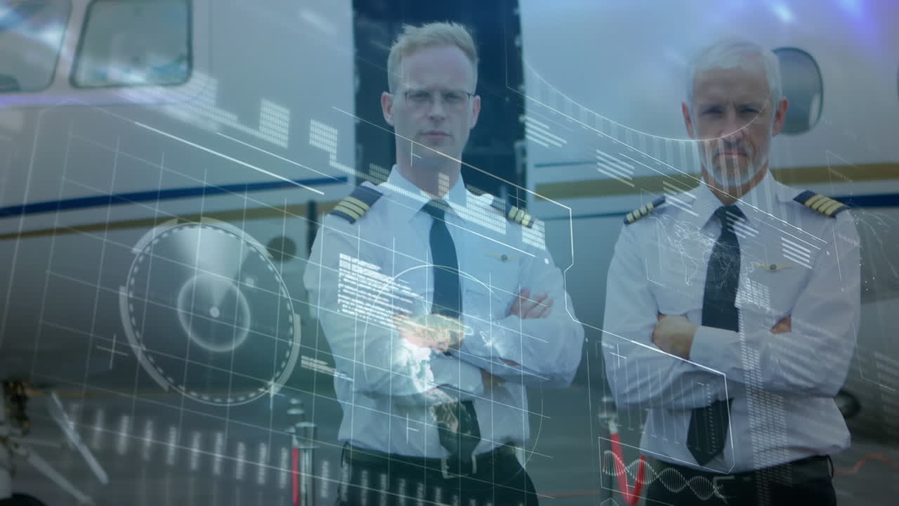 animación de la red global de conexiones con pilotos en segundo plano