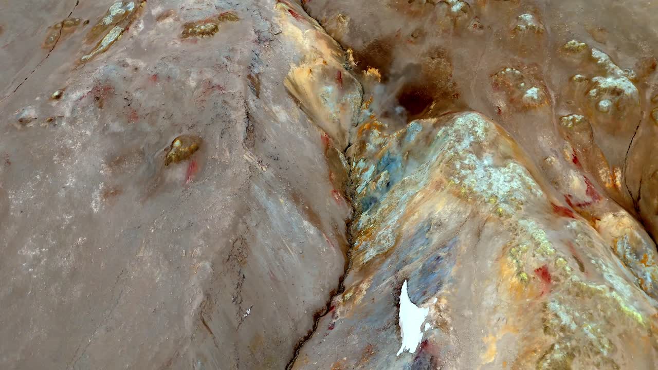 Aerial View of Sulfuric Geothermal Area at Námafjall Hverir, Iceland