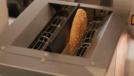 burger bun toasted in a toaster