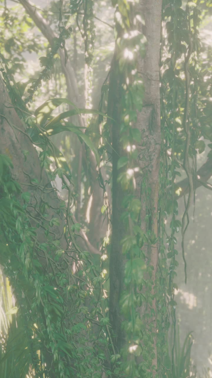 el dosel de la selva con niebla