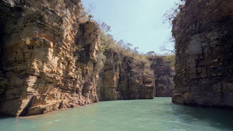 navigating trough the lakes of the canyons by capitolio national park in minas gerais, brazil