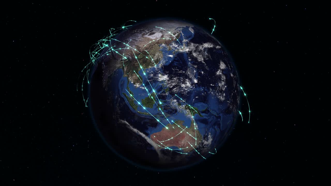 세계 네트워크, 인터넷 및 글로벌 연결 개념의 요약