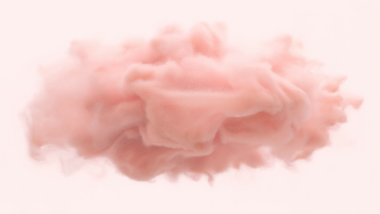 Pink Ink Cloud Floating In Water, Slowmotion Cosmetic Plume Forming Soft Pastel Bloom Studio Backdrop