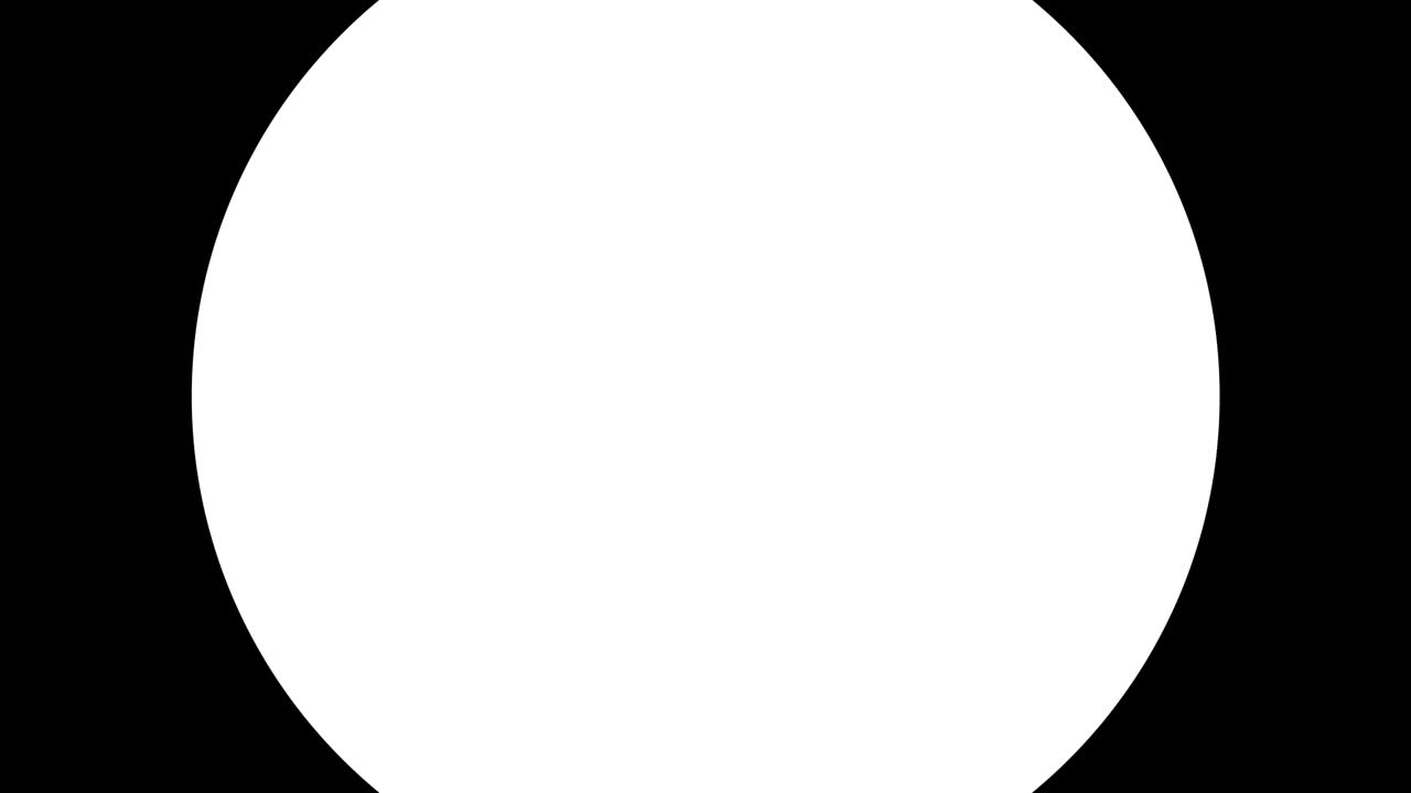 círculo abstracto trazo de pincel fondo de transición en blanco y negro, animación de pintura