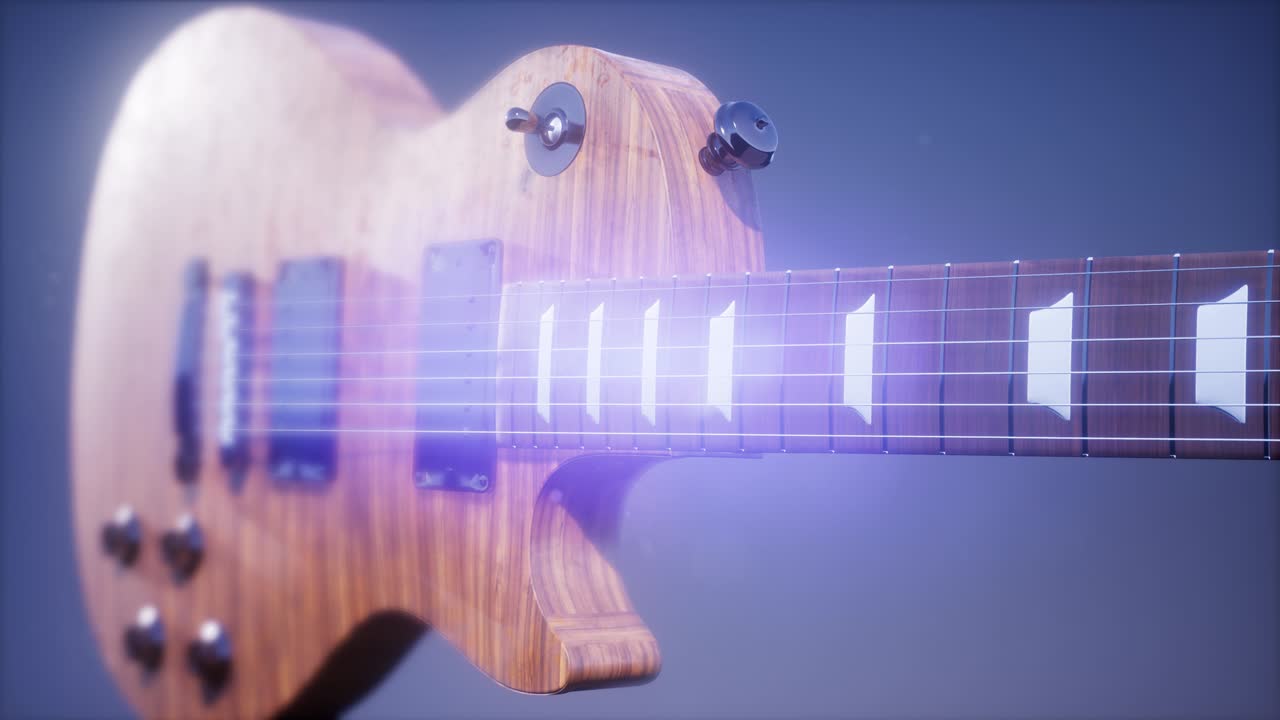 электрическая гитара на синем фоне