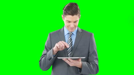 Geschäftsmann-Nutzt-Digitales-Tablet