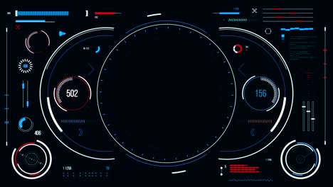 futuristic user interface with hud and infographic elements.