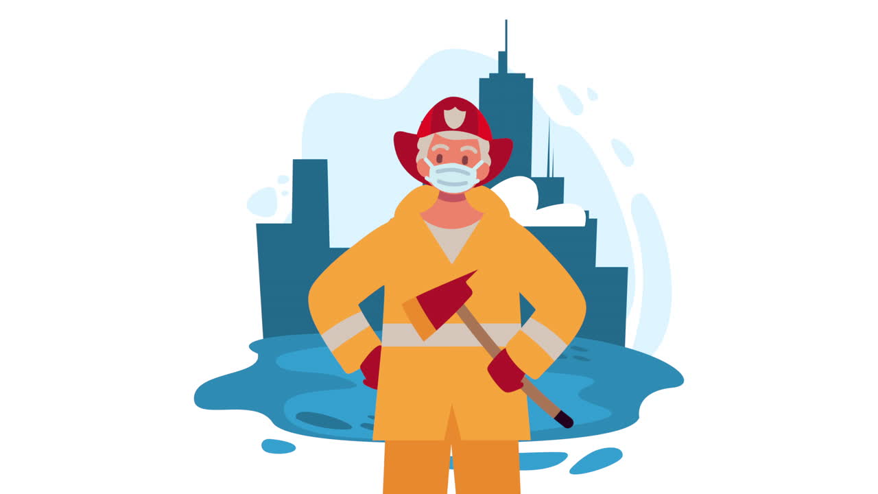 bombero profesional en la ciudad