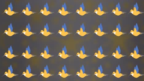 animation of birds pattern moving over blurred stars