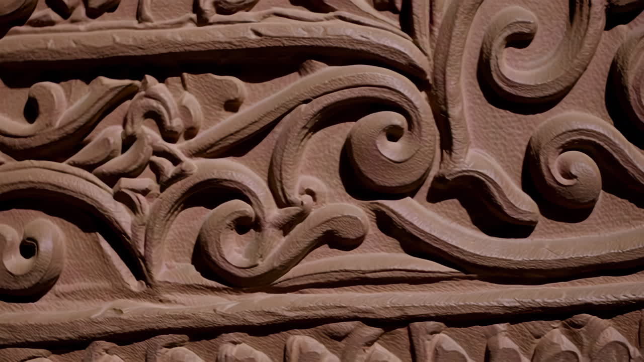Detailed Close-up of Intricate Carved Ornamentation