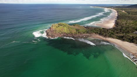 norries headland and cabritas beach, cabarita beach nsw, australia - drone shot