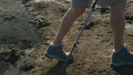 Male-traveler-walking-near-blowhole