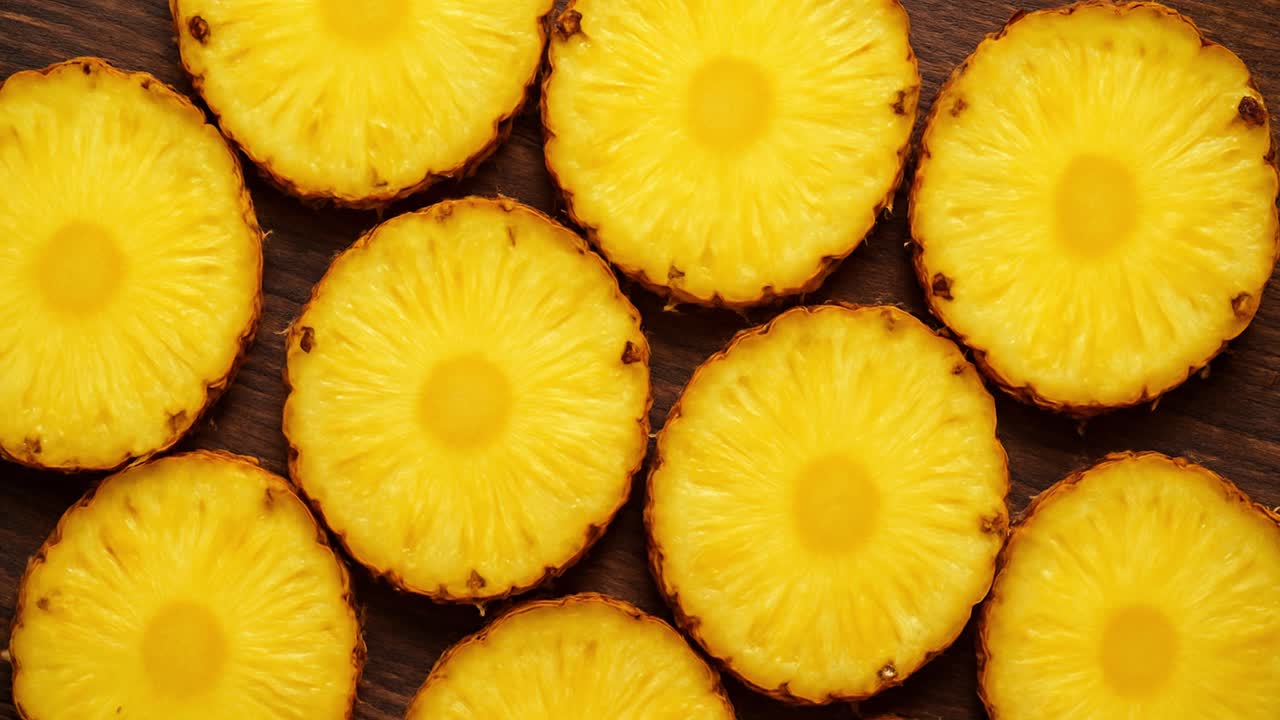 Fresh Pineapple Slice on Table