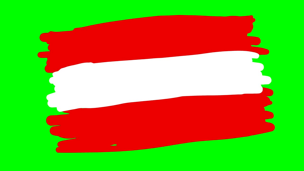 dibujo de la bandera de austria en una pizarra verde aislada