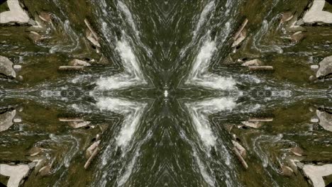 Kaleidoscope-from-Nature-Shots,-Wissahickon-Creek