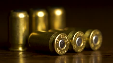 close-up of gun cartridges