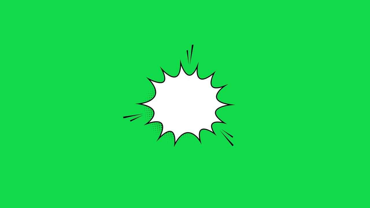 Comic Book Style Speech Bubble Animation on Green Screen