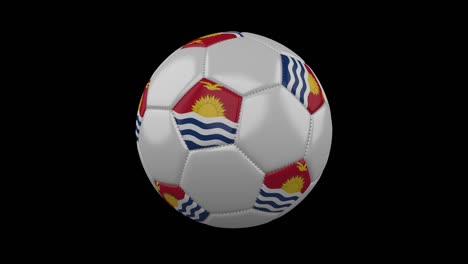 soccer ball with flag kiribati, 4k with alpha, loop