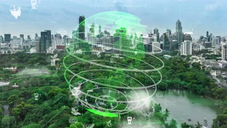 tecnología de la ciudad verde cambiando hacia el concepto de alteración sostenible