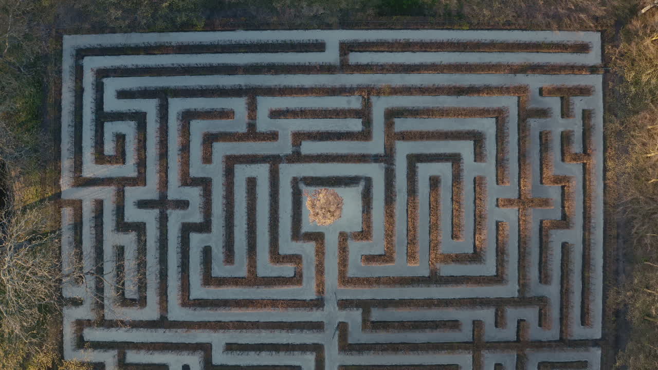Aerial View of a Large Outdoor Maze