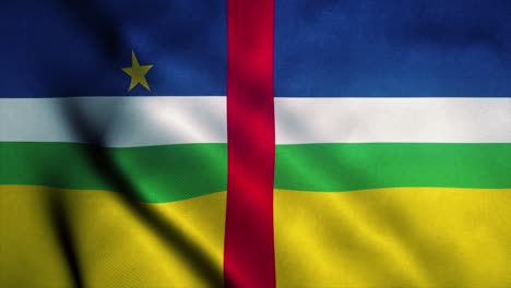 central african republic flag waving in the wind. sign of central african republic seamless loop animation. 4k