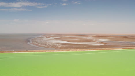 the green saline lake, natural lake background.