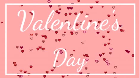 Valentines-Day-text-with-hearts-on-pink-background