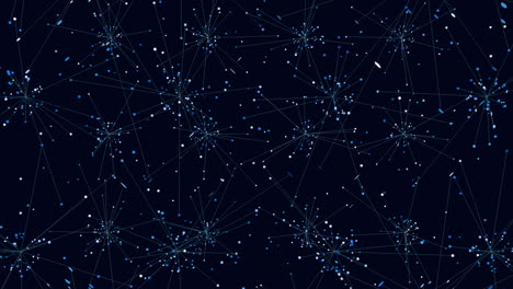 Connected futuristic dots and lines in dark space
