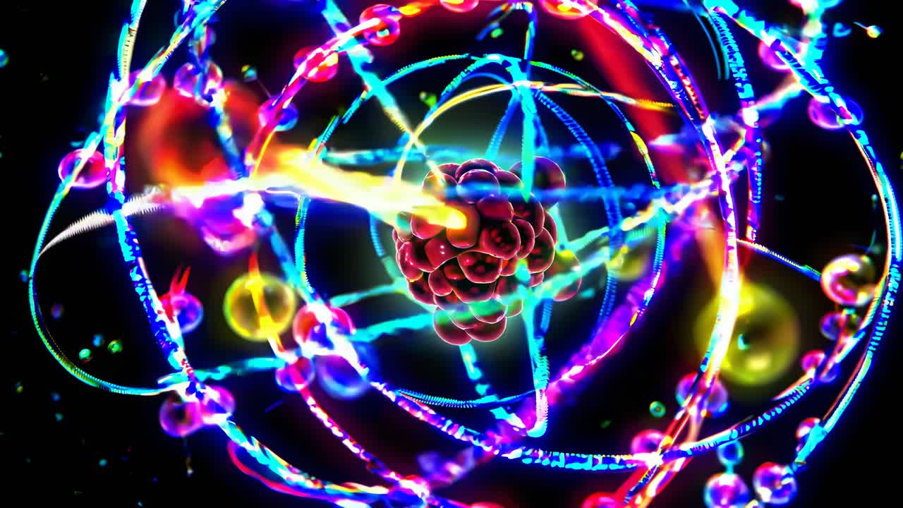 visualización de modelos atómicos coloridos