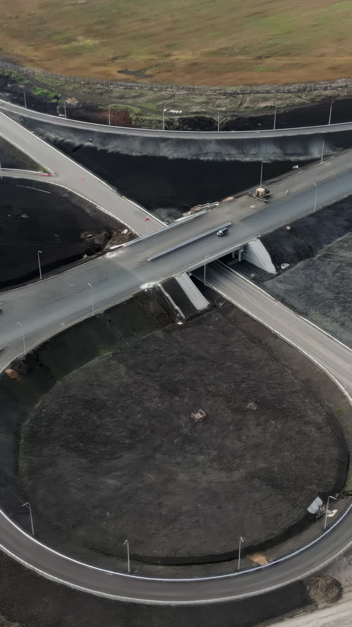 Aerial View of a Modern Highway Interchange