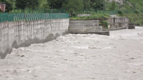 himalaya mountainous river ganges flowing through himalaya villages - cities in uttarakhand, india.
