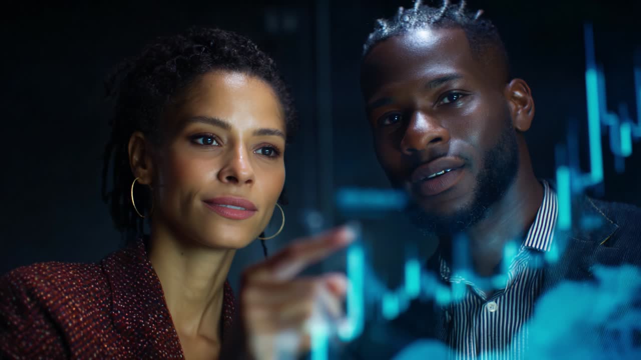 Engaged Analysts Collaborating on Data Insights through Interactive Graphs, Analyzing Market Trends, and Civically Innovating Financial Strategies for Improved Decision Making