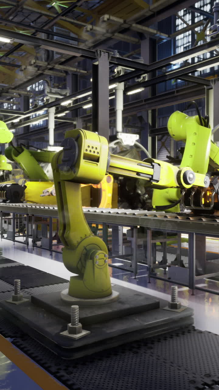 Advanced robotic assembly line in a modern manufacturing facility