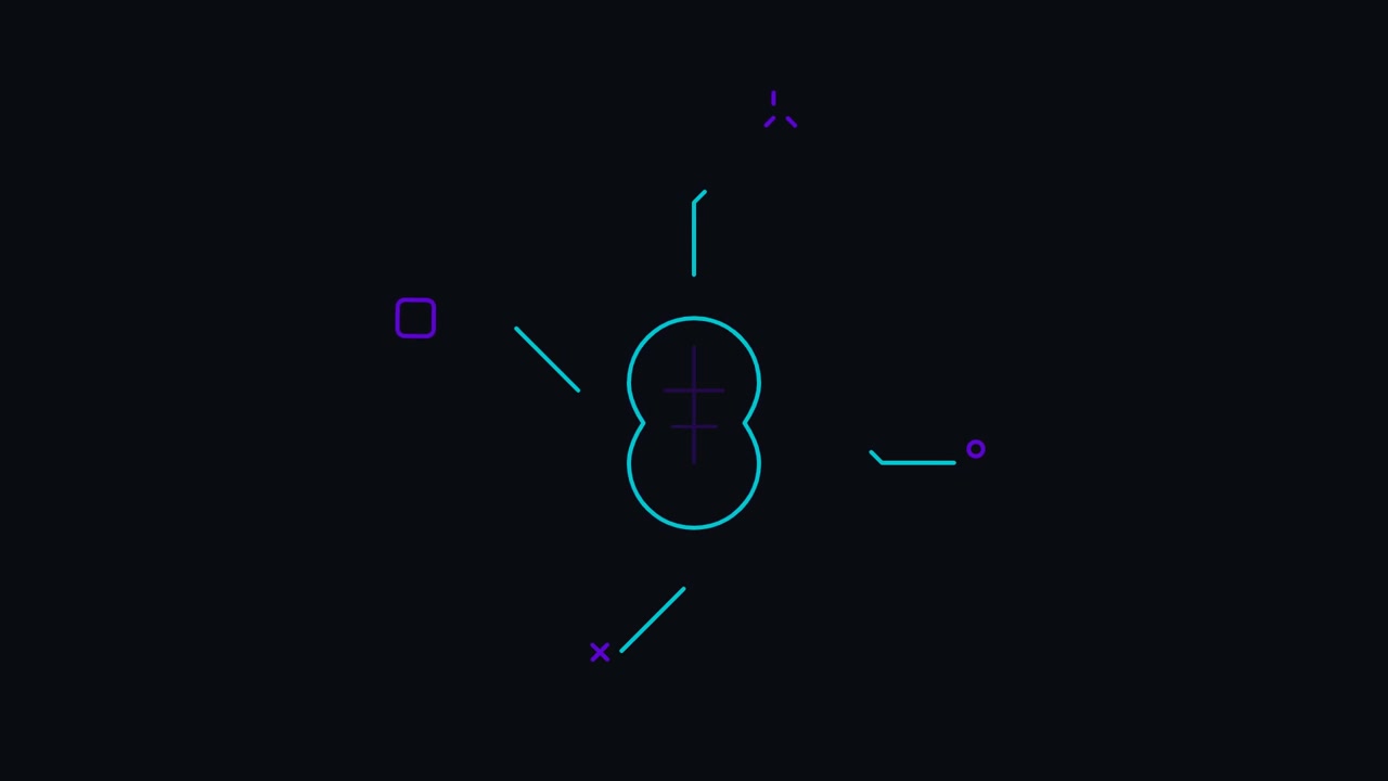 Abstract Digital HUD Interface Animation with Geometric Shapes