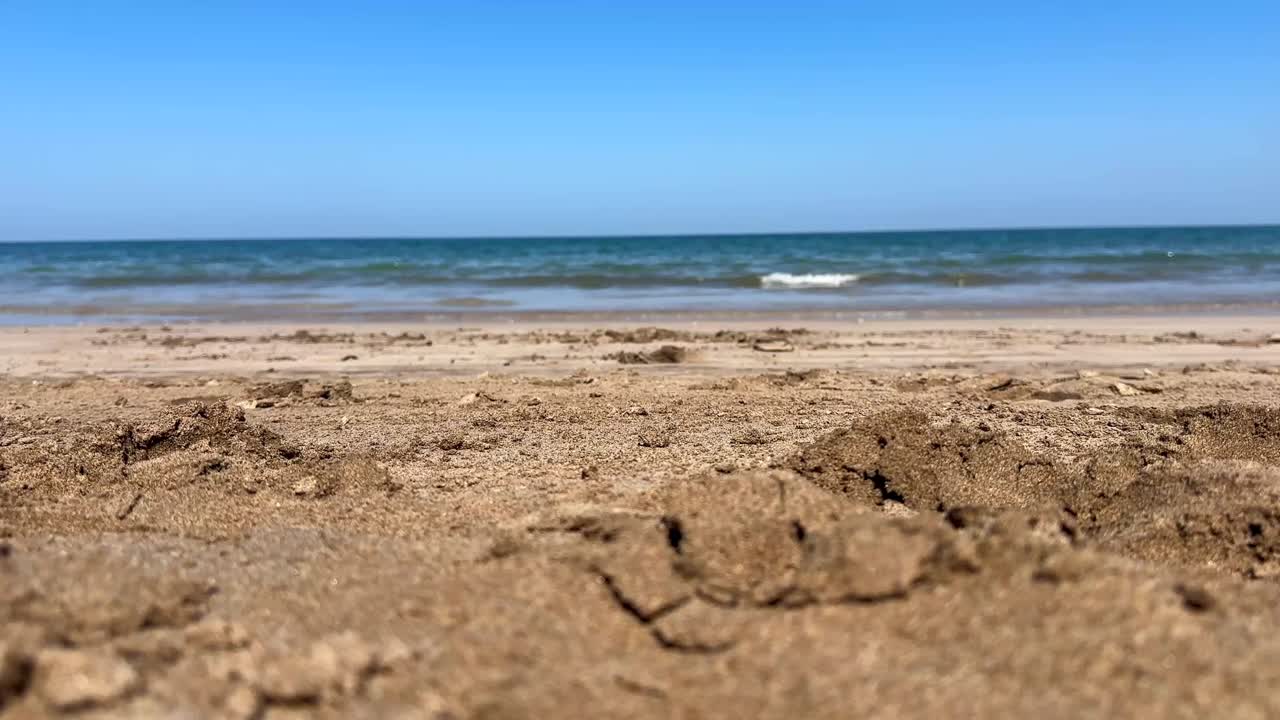 Empty Beach Muscat Oman 4K Gulf Coast Shoreline Seaside Middle East Sand Ocean Footage