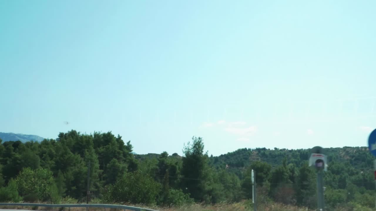 그리스 시골에서 운전의 pov